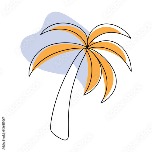 Abstract Line Art Palm Tree Illustration