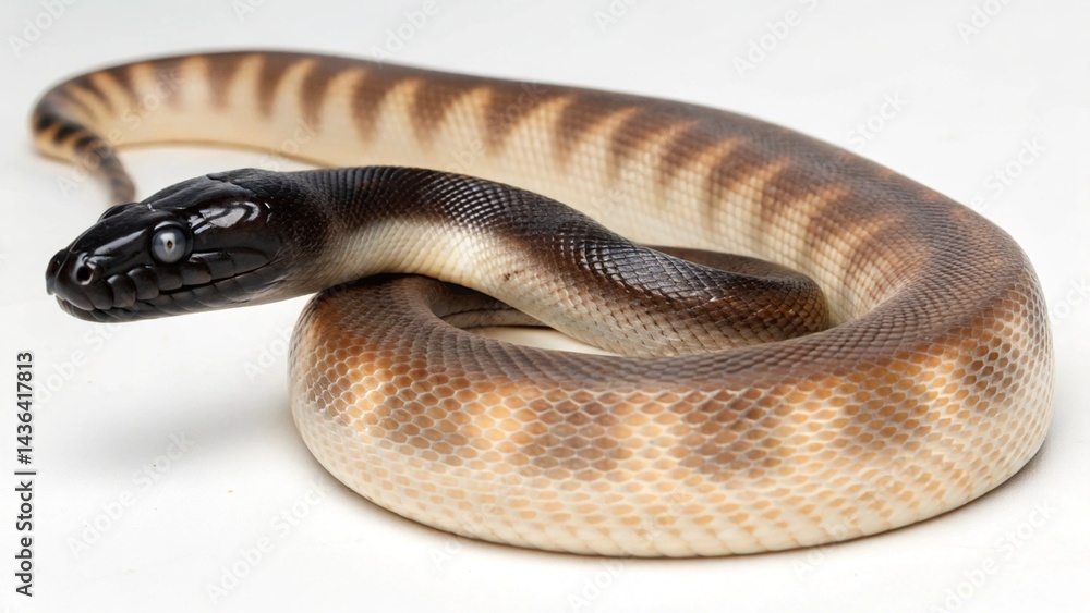 Obraz premium Black-headed python on studio background 
