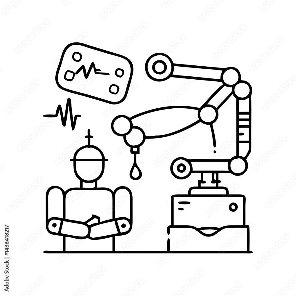 robotics in medicine icon, robotics in medicine line art - simple line art of robotics in medicine, perfect for robotics in medicine logos and icons robotics in medicine icon, robotics in medicine line art - simple line art of robotics in medicine, perfect for robotics in medicine logos and icons