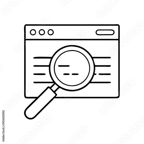 search engine icon, search engine line art - simple line art of search engine, perfect for search engine logos and icons