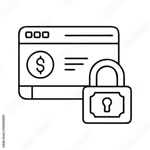 secure payment icon, secure payment line art - simple line art of secure payment, perfect for secure payment logos and icons