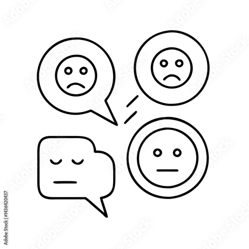 sentiment analysis icon, sentiment analysis line art - simple line art of sentiment analysis, perfect for sentiment analysis logos and icons
