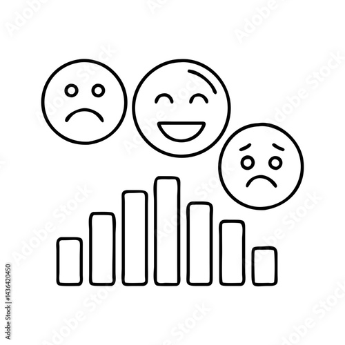 sentiment analysis icon, sentiment analysis line art - simple line art of sentiment analysis, perfect for sentiment analysis logos and icons