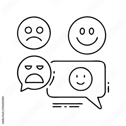 sentiment analysis icon, sentiment analysis line art - simple line art of sentiment analysis, perfect for sentiment analysis logos and icons