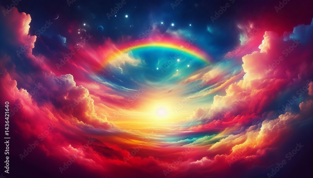Obraz premium Rainbow Sky wonder and peace