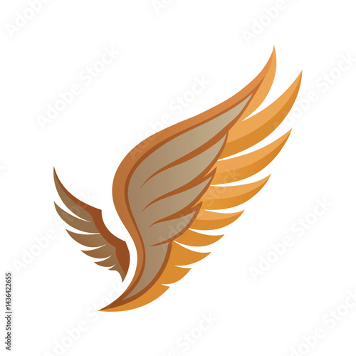 Griffin Wing with Classical Feather Shapes
