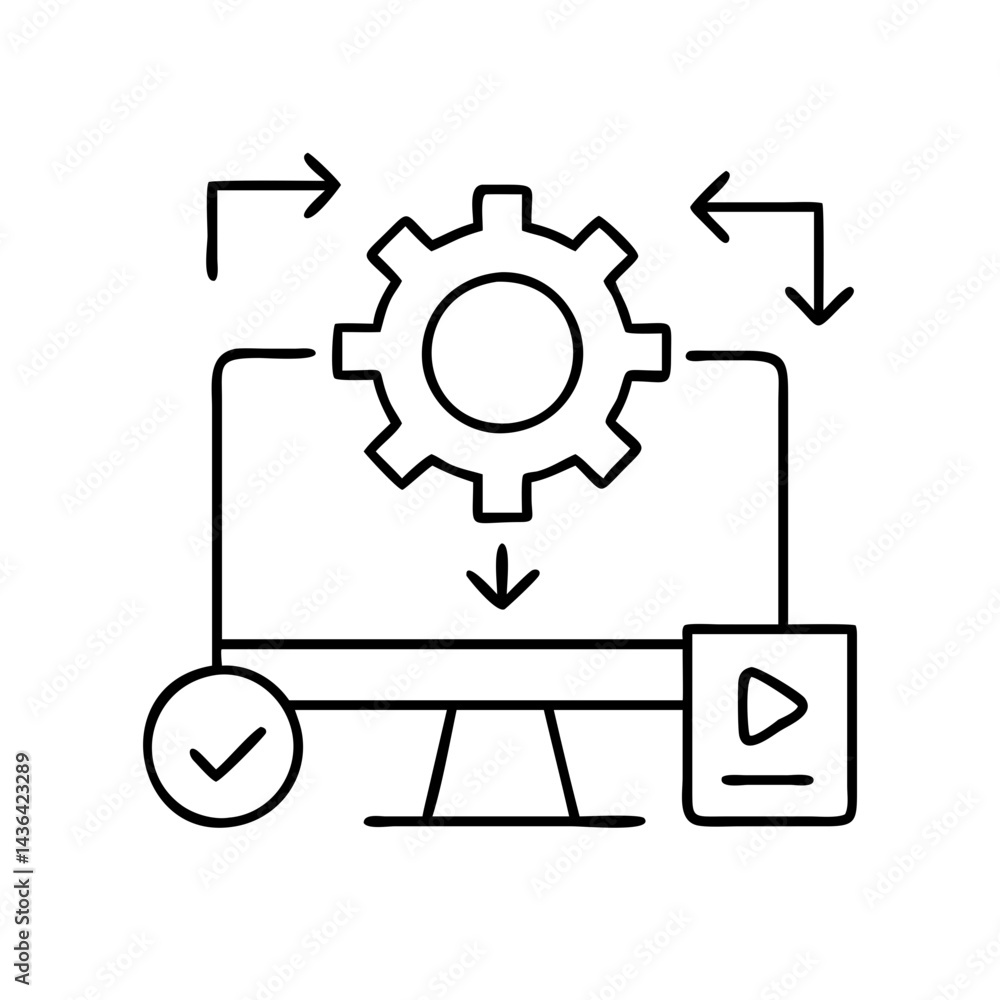 software deployment icon, software deployment line art - simple line art of software deployment, perfect for software deployment logos and icons software deployment icon, software deployment line art - simple line art of software deployment, perfect for software deployment logos and icons