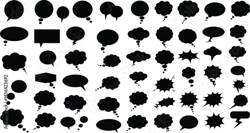 dialogue box silhouette vector set