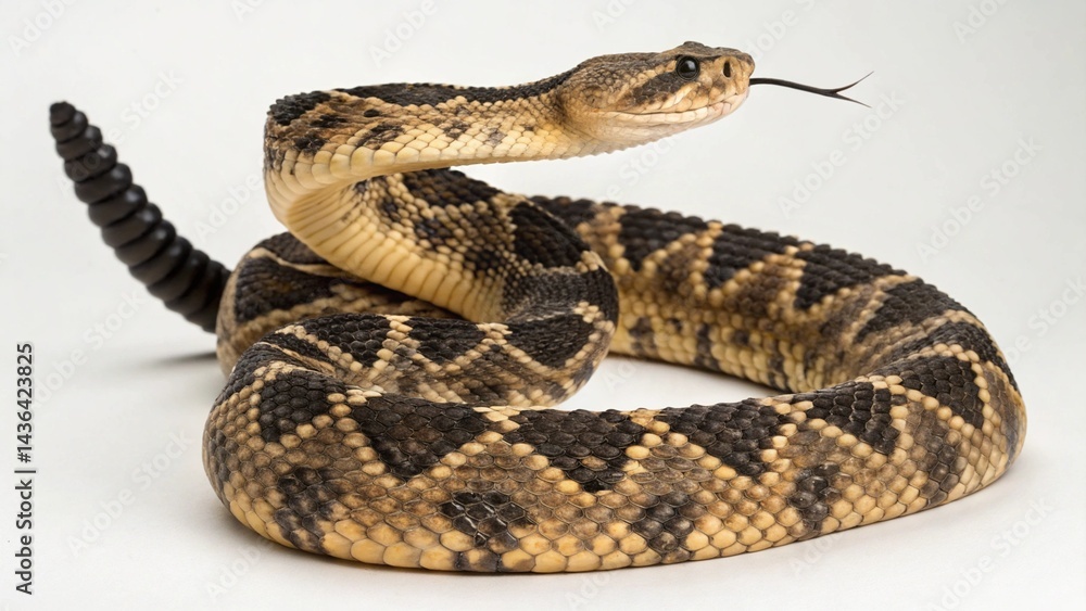 Naklejka premium Black-Tailed Rattlesnake on studio background 