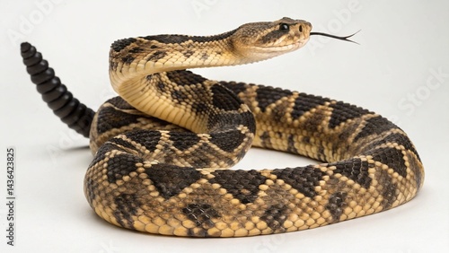 Black-Tailed Rattlesnake on studio background
