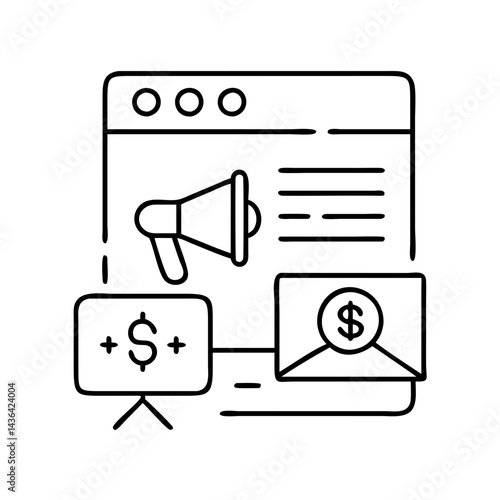 sponsored posts icon, sponsored posts line art - simple line art of sponsored posts, perfect for sponsored posts logos and icons