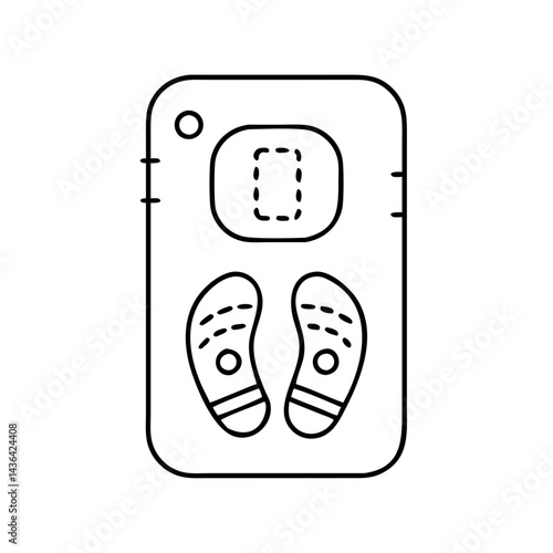 step counter icon, step counter line art - simple line art of step counter, perfect for step counter logos and icons