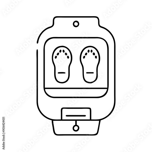 step counter icon, step counter line art - simple line art of step counter, perfect for step counter logos and icons