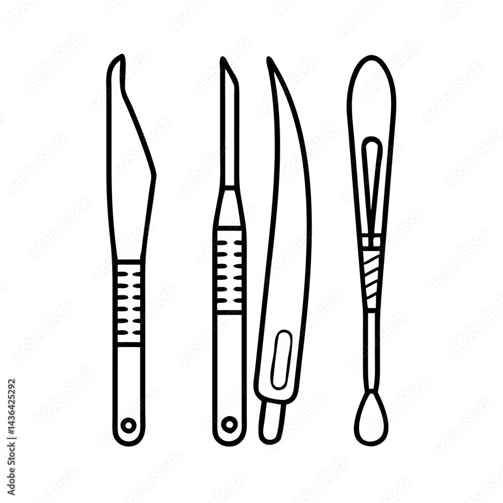 surgical instruments icon, surgical instruments line art - simple line art of surgical instruments, perfect for surgical instruments logos and icons surgical instruments icon, surgical instruments line art - simple line art of surgical instruments, perfect for surgical instruments logos and icons