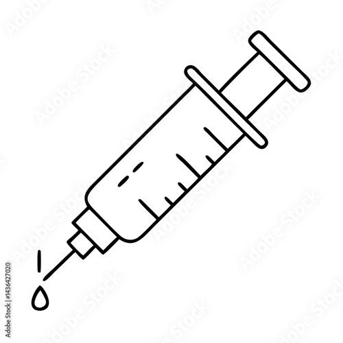 vaccine syringe icon, vaccine syringe line art - simple line art of vaccine syringe, perfect for vaccine syringe logos and icons