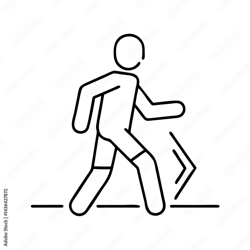 walking icon, walking line art - simple line art of walking, perfect for walking logos and icons