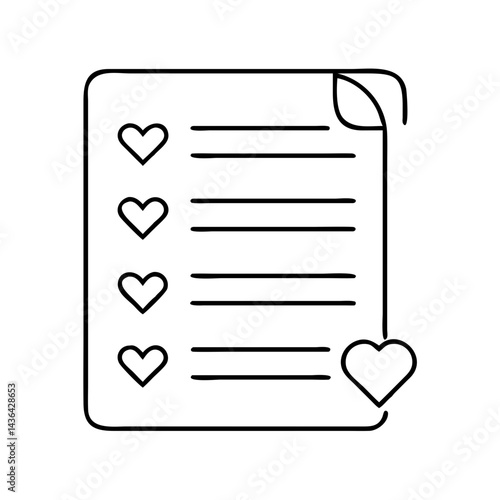 wishlist icon, wishlist line art - simple line art of wishlist, perfect for wishlist logos and icons