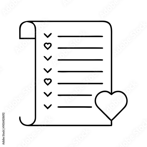 wishlist icon, wishlist line art - simple line art of wishlist, perfect for wishlist logos and icons