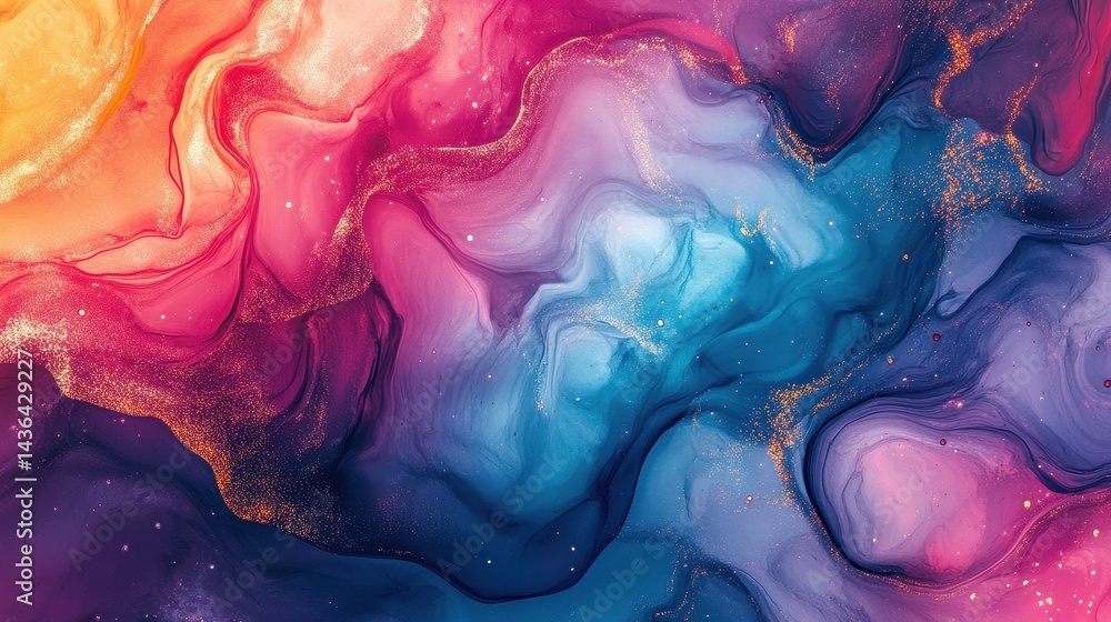 Network flat design top view theme information technology water color vivid.