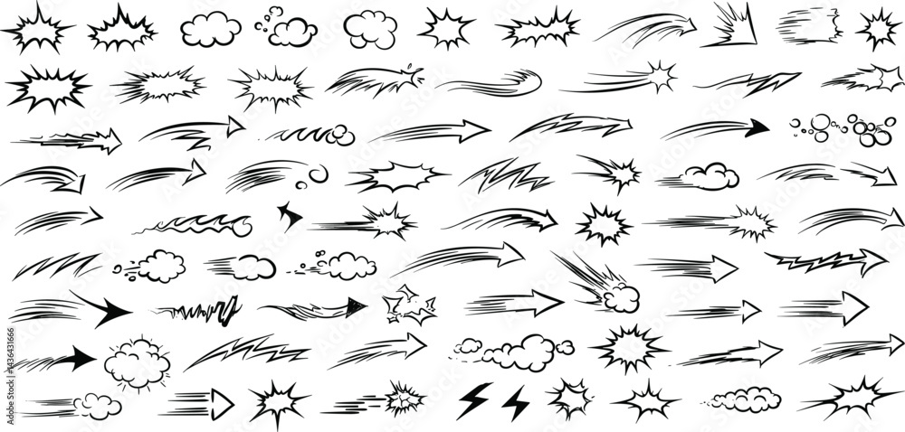 Naklejka premium Abstract line movement elements in dynamic vector designs.