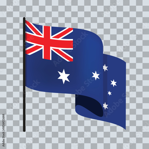 Png Australian flag on pole transparent background cector design

