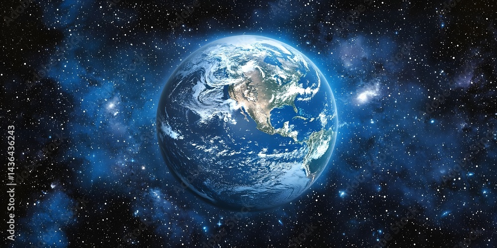 Majestic View of Planet Earth Enveloped in the Cosmic Embrace of the Universe Majestic View of Planet Earth Enveloped in the Cosmic Embrace of the Universe