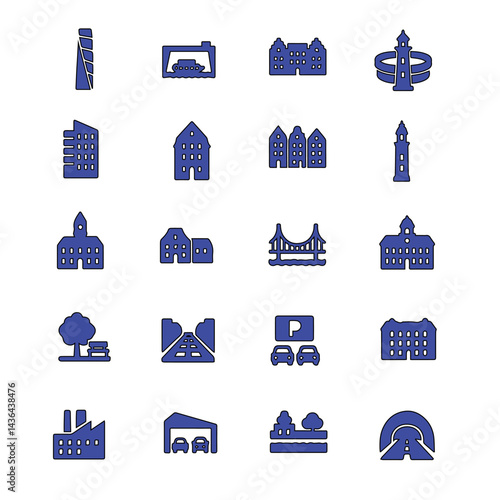 Collection of  Malmö City Icons Illustrating Culture, Landmarks, and National Symbols