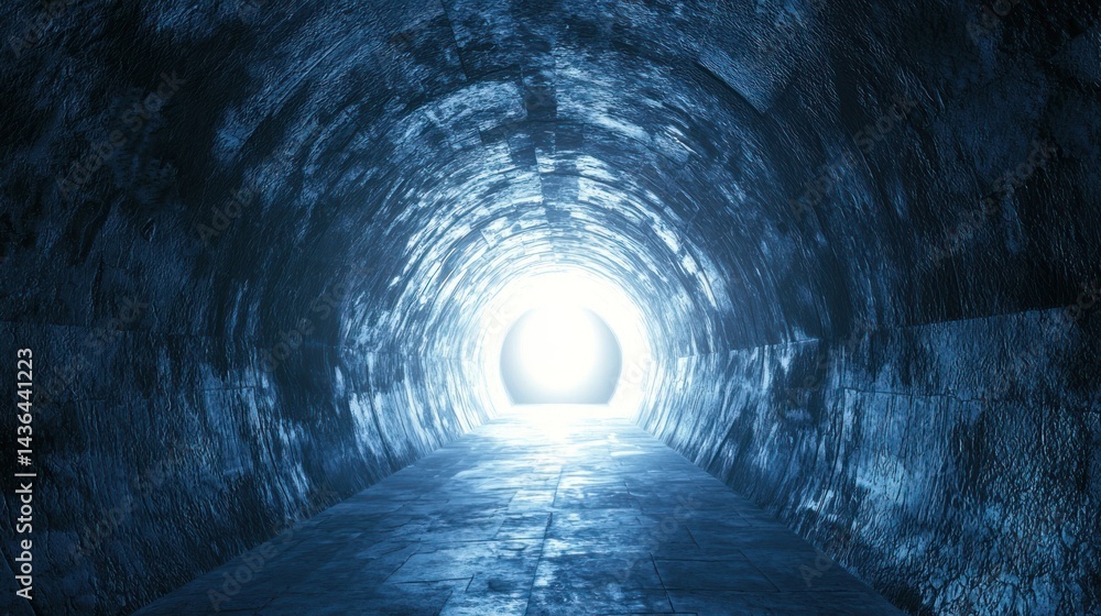 Naklejka premium A mysterious tunnel with light at the end