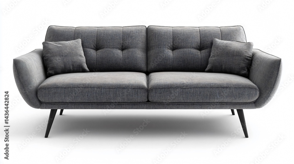 Modern Grey Sofa on White Background - Furniture Photography for Interior Designers Modern Grey Sofa on White Background - Furniture Photography for Interior Designers