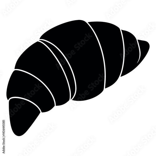 vector illustration of croissant on white background 