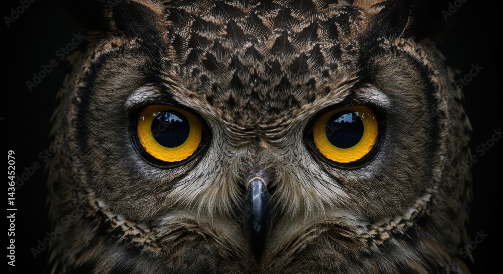 Obraz premium Symmetrical Owl Face Close-Up
