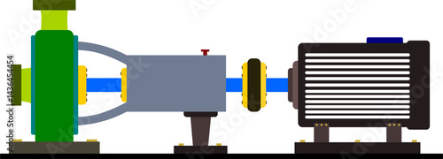 A long coupled centrifugal pump . It connects motor and pump via a shaft coupling, enabling easy maintenance, alignment, and efficient large-scale fluid transfer.