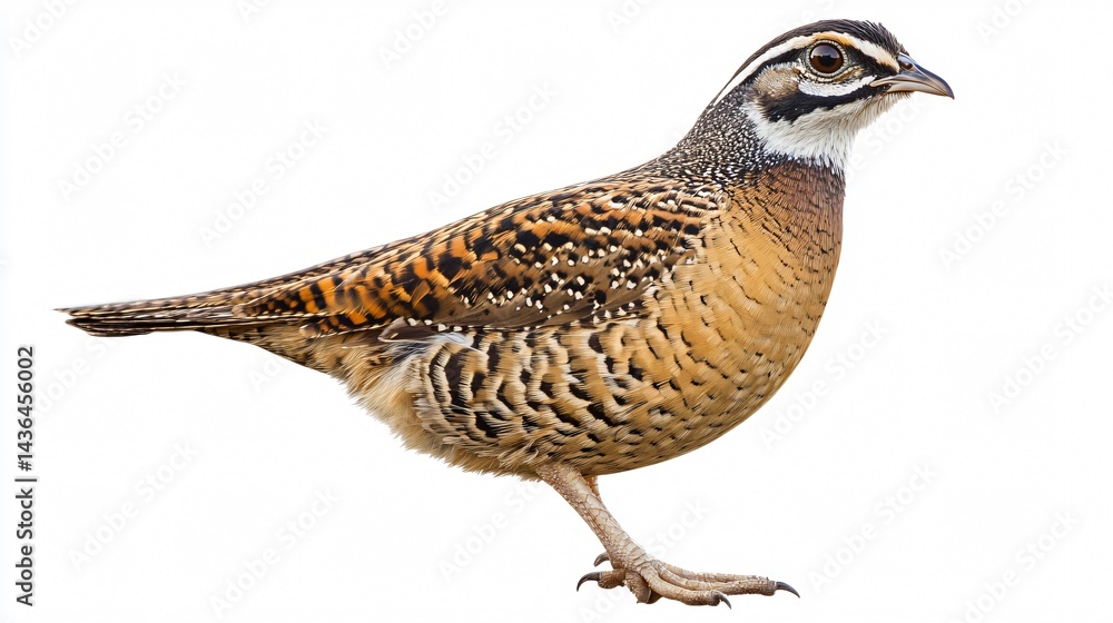 Fototapeta premium Quail Full Body Portrait Side View Transparent - High Quality Stock Photo