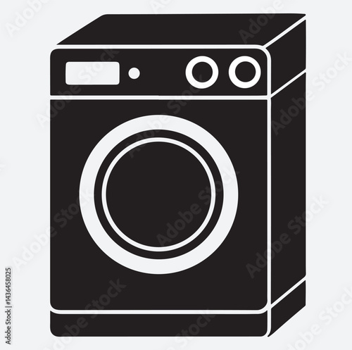 washing machine silhouette vector art illustration, washing machine vector icon