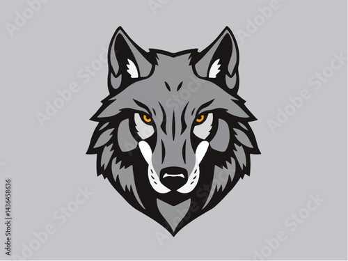 Wolf logo. Wild head wolf fierce face logo design. Wolf head icon, wolf head simple logo vector silhouette. 