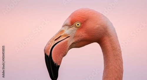 Close-Up of a Flamingo's Expressive Face