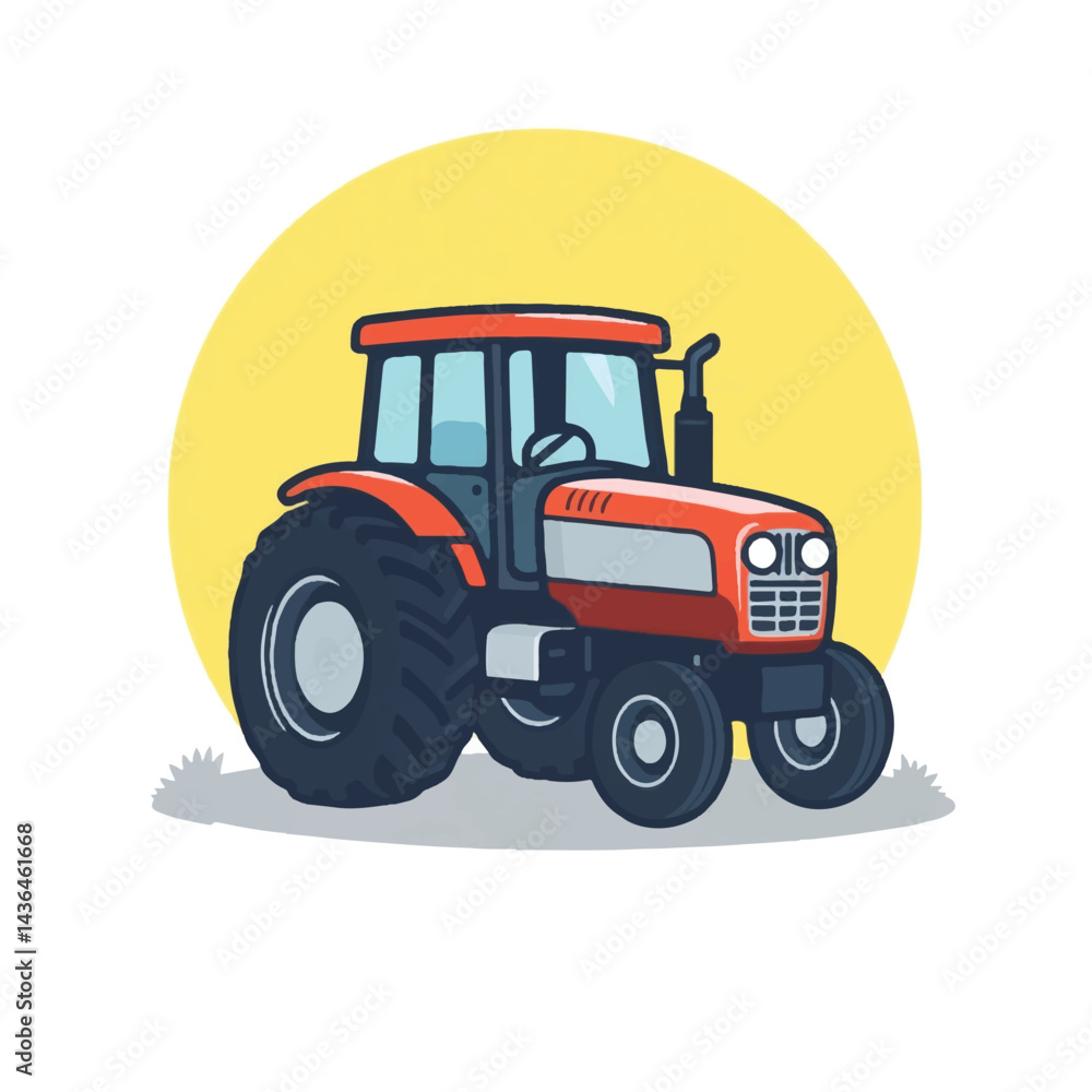 Tractor flat vector design. Farm Tractor Agricultural Machinery Farming Equipment. Tractor flat vector design. Farm Tractor Agricultural Machinery Farming Equipment.