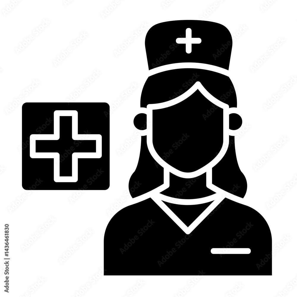 Obraz premium Nurse Assistance Icon Element For Design 
