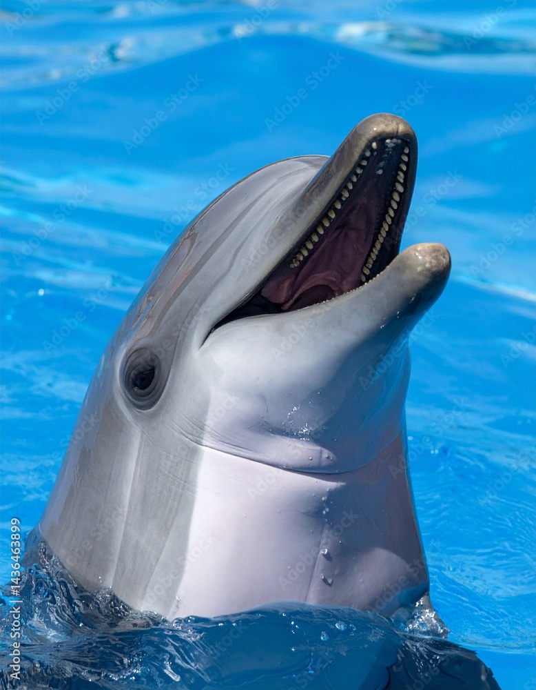Naklejka premium Dolphin, smiling, close up