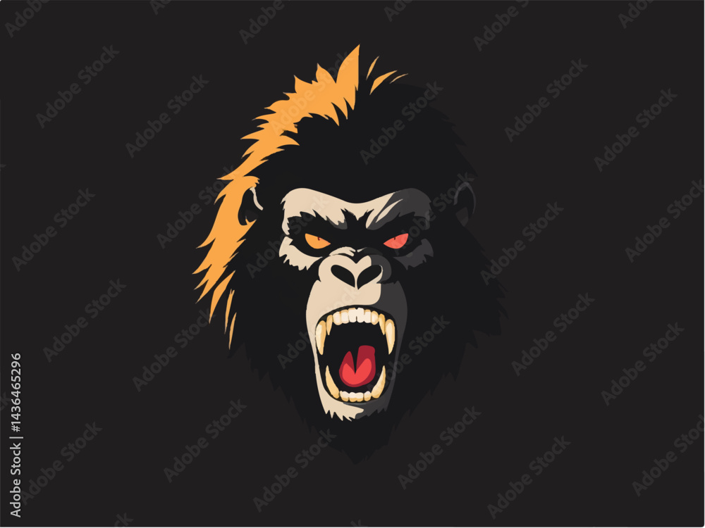 Angry Gorilla logo. Gorilla icon, gorilla head, vector. Gorilla logo design. Angry Gorilla logo. Gorilla icon, gorilla head, vector. Gorilla logo design.