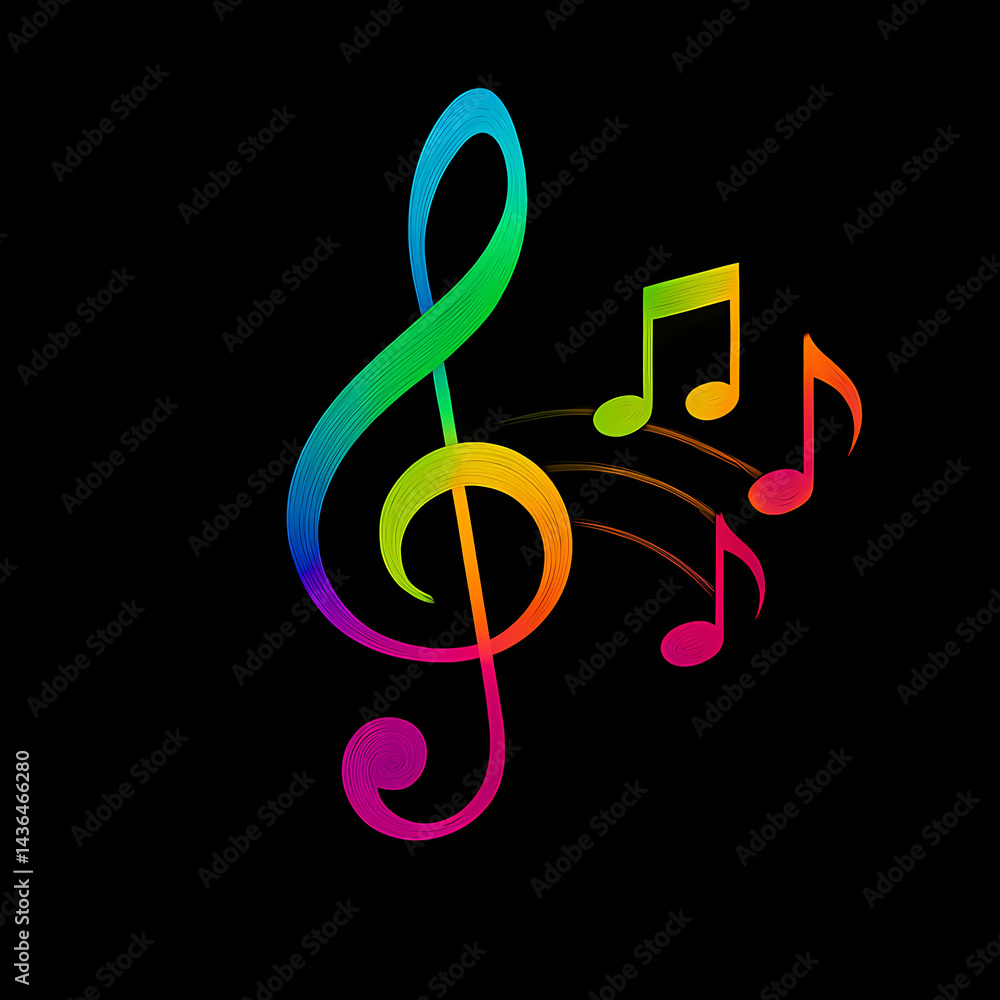 Naklejka premium Rainbow-colored spiral and loop patterns. 