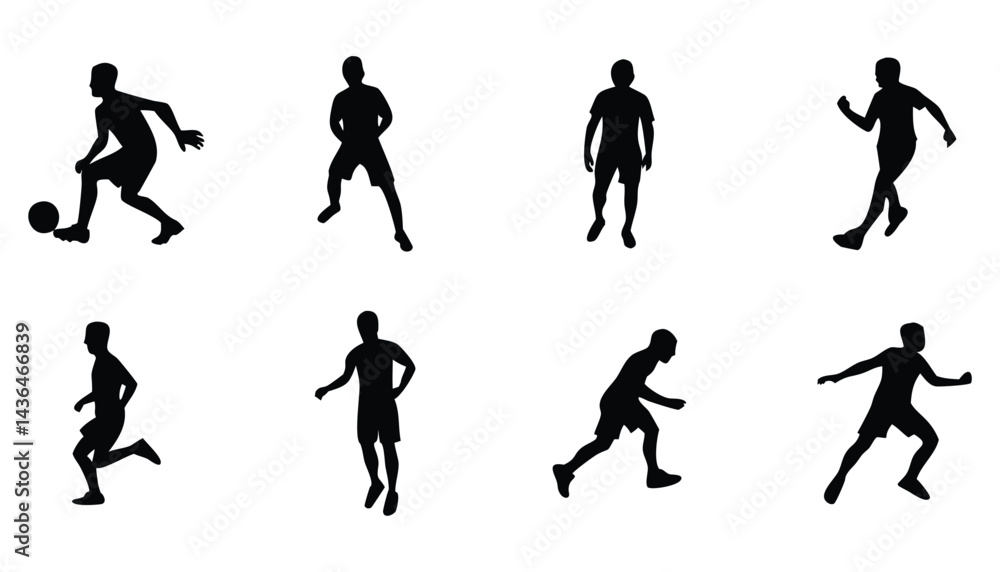 Silhouette Collection of Men in Motion - Athletic Activity Icons Silhouette Collection of Men in Motion - Athletic Activity Icons