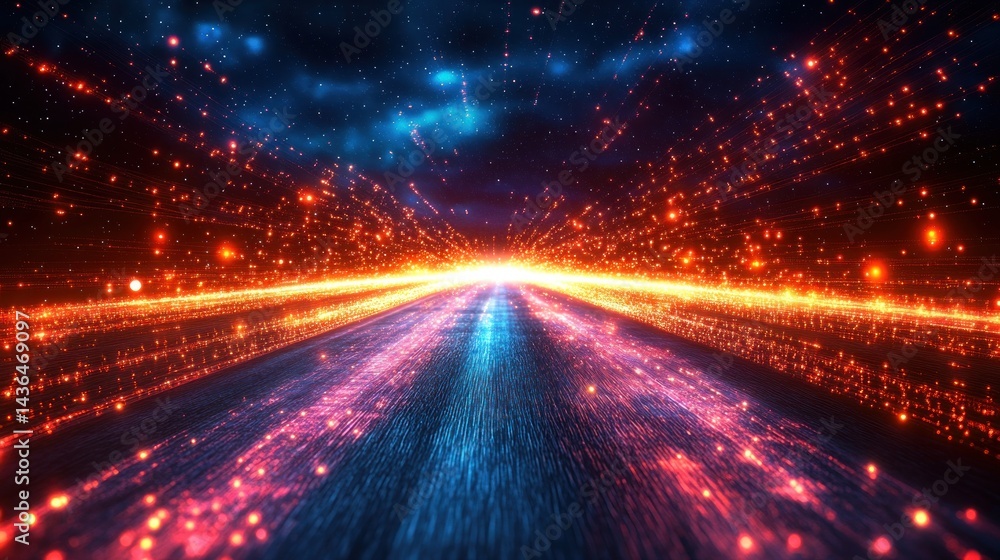 Luminous Highway to the Cosmos: A Digital Art Journey Luminous Highway to the Cosmos: A Digital Art Journey