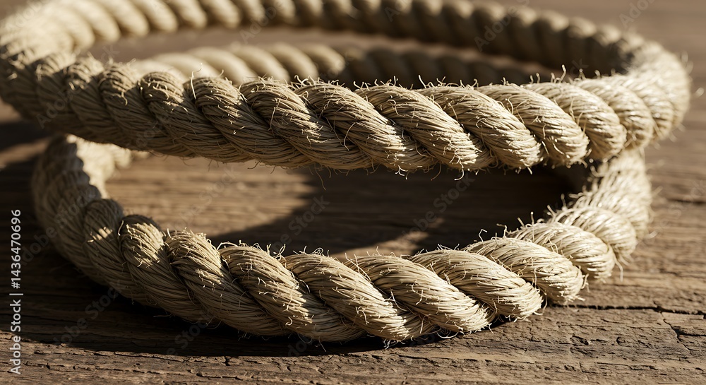 Fototapeta premium Sun-Drenched Hemp Coil AI Generated