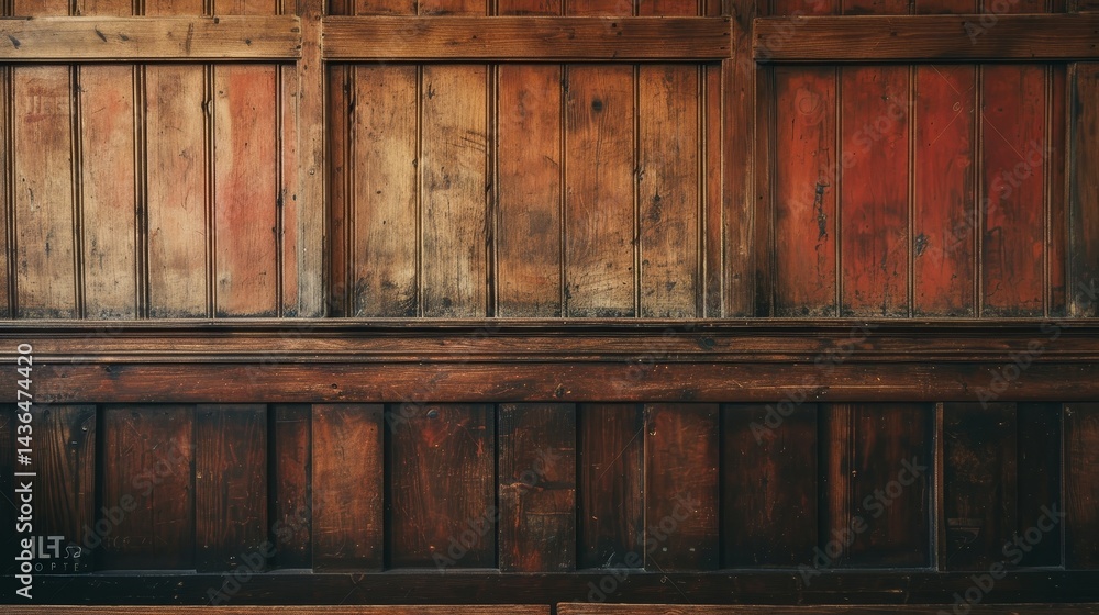 old textured wooden wall with copy space in an old irish or english pub