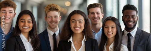 Obraz na płótnie group of young business people with different ethnicity work together as a team w salonie