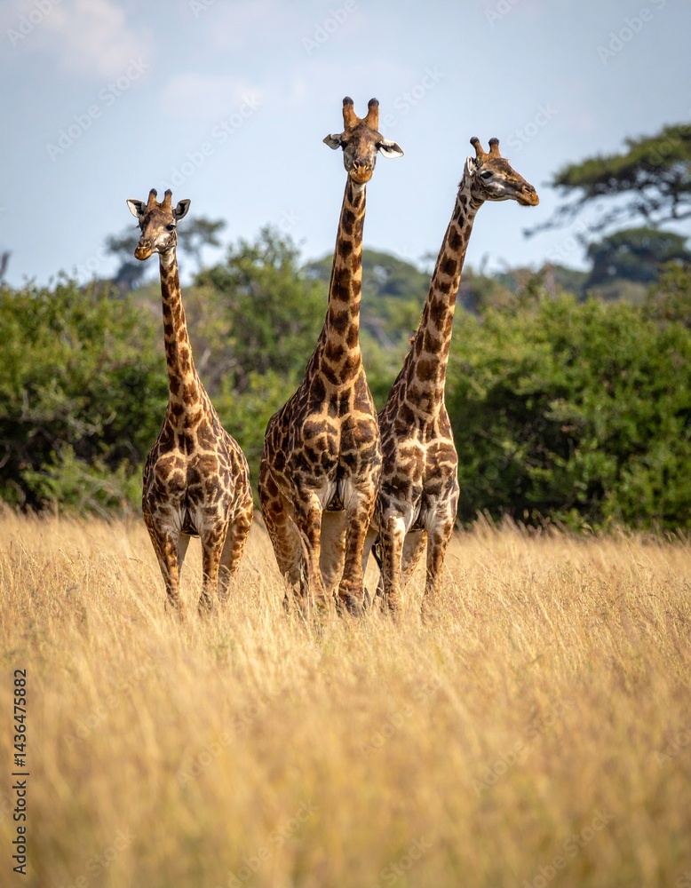 Fototapeta premium Giraffe in the national park, in Africa