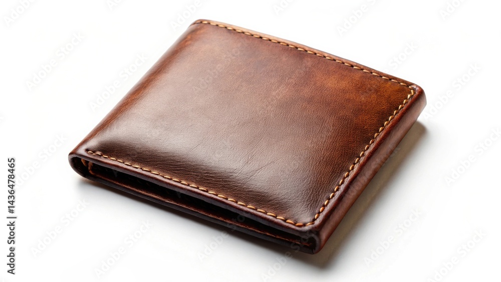 A Classic Brown Leather Wallet with Hand-Stitched Detailing, Ideal for Everyday Use and Personal Style A Classic Brown Leather Wallet with Hand-Stitched Detailing, Ideal for Everyday Use and Personal Style