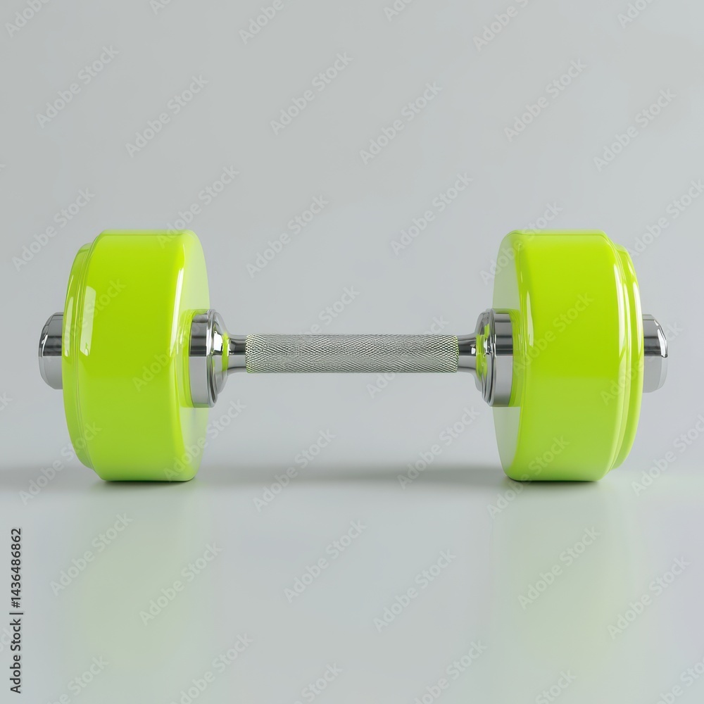 Obraz premium Bright Lime Green Dumbbell