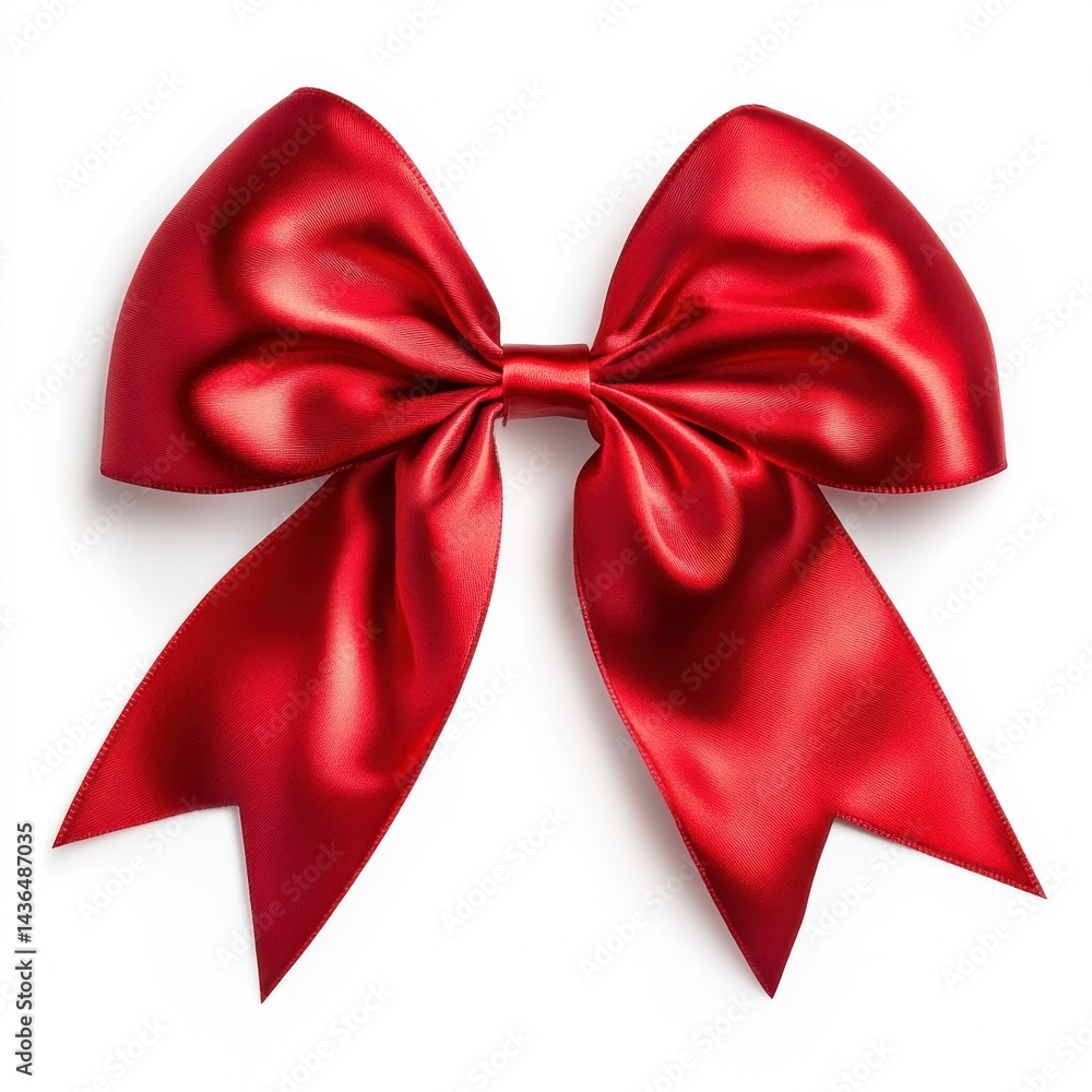 Elegant Shiny Red Satin Bow Elegant Shiny Red Satin Bow